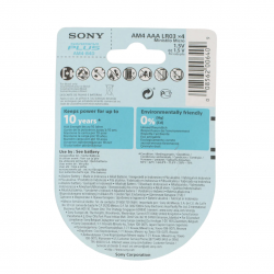 Sony Xtra Power Stamina Plus 4 Pack of AAA Alkaline Batteries