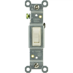 Hyper Tough 15A Single Pole Grounded Almond Light Switch