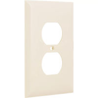 Hyper Tough Duplex Outlet Wallplate Light Almond