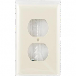 Hyper Tough Duplex Outlet Wallplate Light Almond