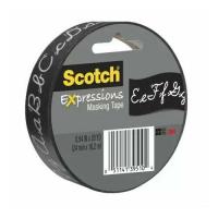 Scotch Expressions Masking Tape, 3" Core, 0.94" x 20 Yd., Chalkboard Alphabet