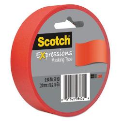 Scotch Expressions Masking Tape, .94 x 20 yds, Red (3437-PRD) 