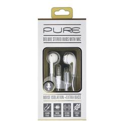 Sentry HM227 Pure Wired Earbuds w Inline Mic White