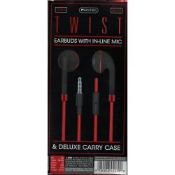 Assorted Sentry Twist Earbuds w/ Inline Mic 3.5mm Aux Connector and Carrying Case