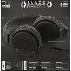 Black Diamond Corded Headphones with Inline Mic