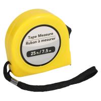 25ft Yellow Tape Measure with Clip and Straps