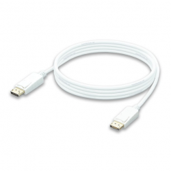 6ft Gold Plated DisplayPort Cable Male to Male PVC White Cord
