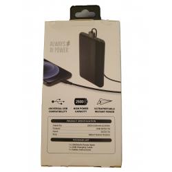 2500mAh Slim Wallet Sized Power Bank Battery Pack For iPhone, Samsung, Android