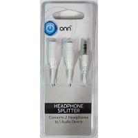 onn. 3.5mm Audio Jack Y Splitter - White