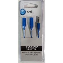 onn. 3.5mm Audio Jack Y Splitter - Blue