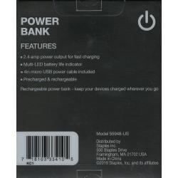 Tech Essentials 5000mAh Power Bank - Black