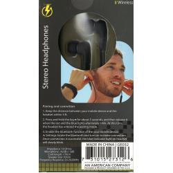 TechBoost Black Stereo Wireless Bluetooth Earbuds