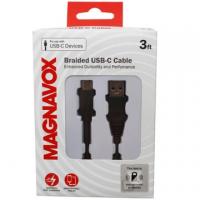 MAGNAVOX 3 Foot Fabric USB Type C to USB Cable