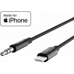 Belkin Aux Cable with Lightning Connector, 3ft Black