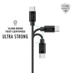 Charge-Only iHip 3 Foot Black PVC USB Type C Cable