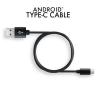 Charge-Only iHip 3 Foot Black PVC USB Type C Cable