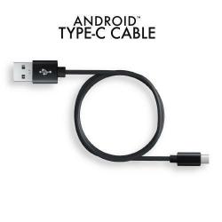 Charge-Only iHip 3 Foot Black PVC USB Type C Cable