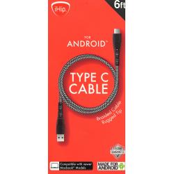 Charge-Only iHip 6 Foot Rugged Braided USB Type C Cable