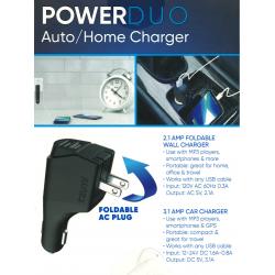 Tzumi Power Duo 2 Port Car/Wall Charger